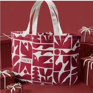 Vuori Red and White Tote Bag BNWT